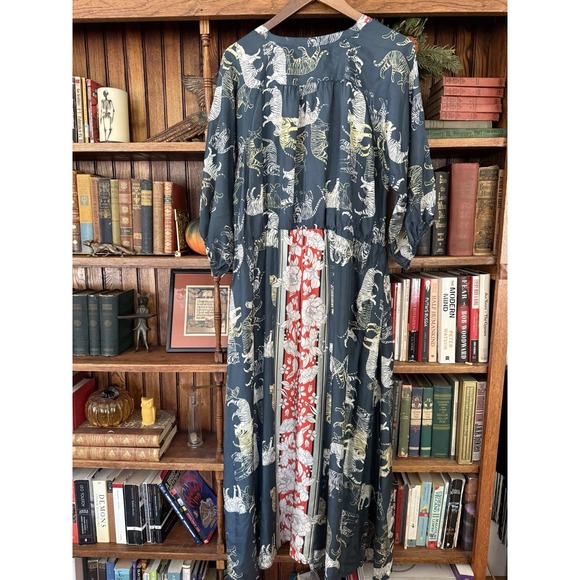 JOHNNY‎ WAS Ada Slip Dress Silk Tiger Flowy XL $799 - Picture 12 of 16